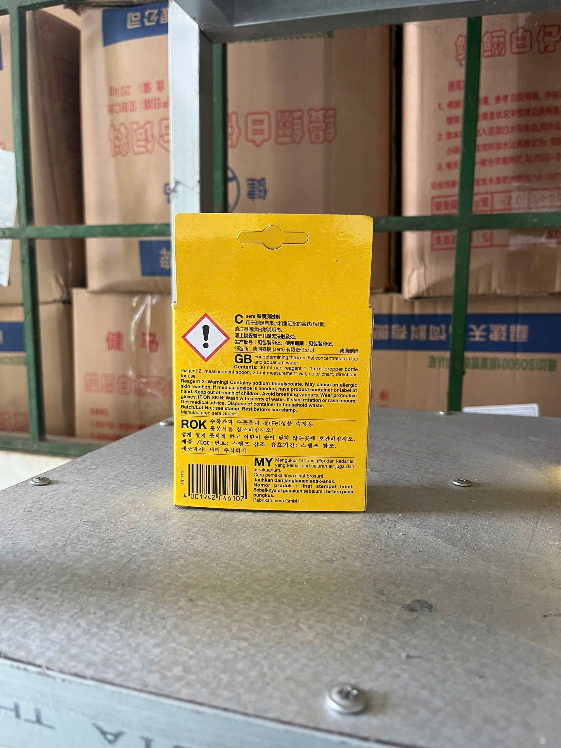 Mặt sau hộp Sera Fe Test hướng dẫn sử dụng