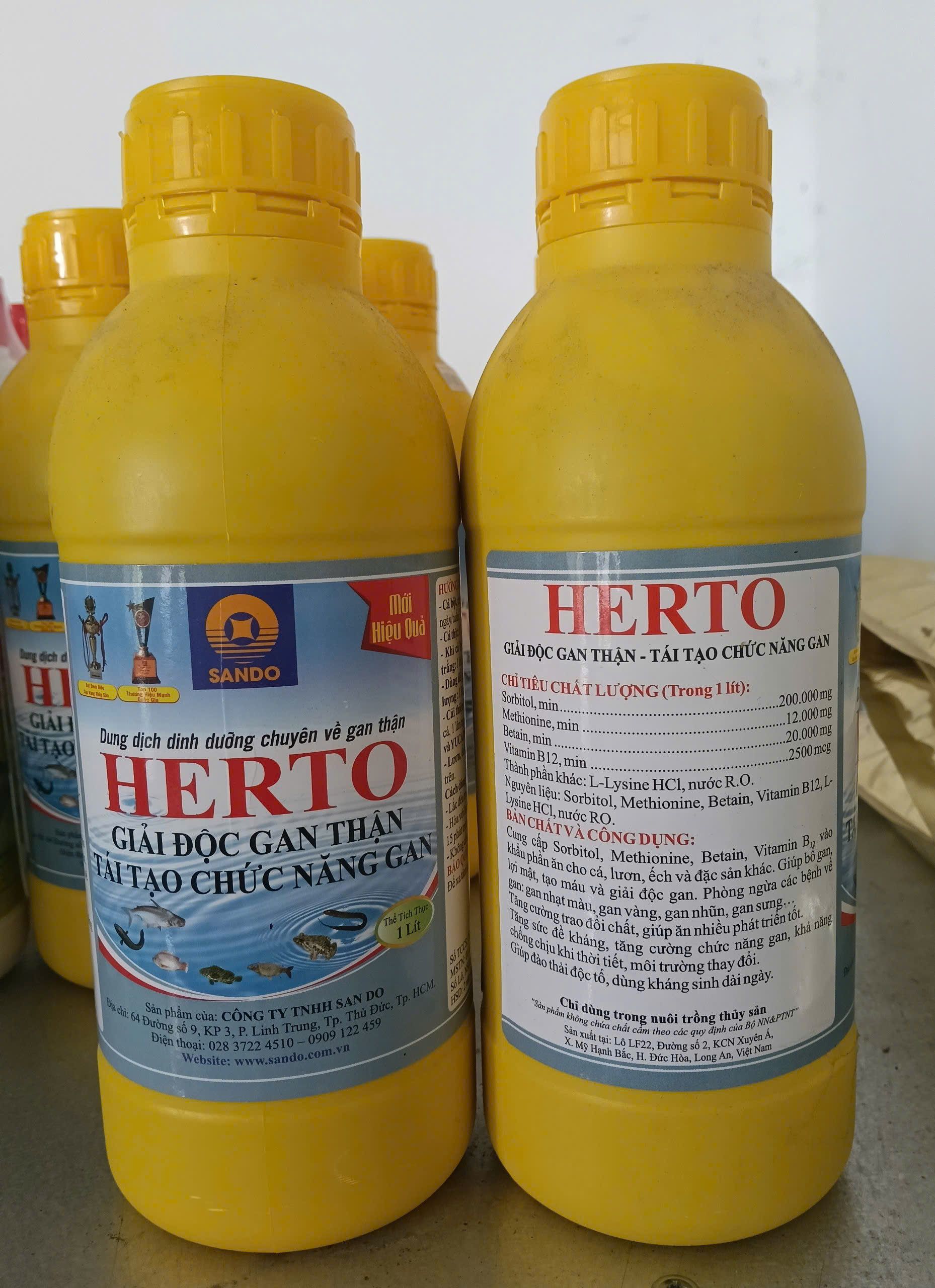 Dung dịch HERTO bổ gan giải độc gan thận cho tôm cá