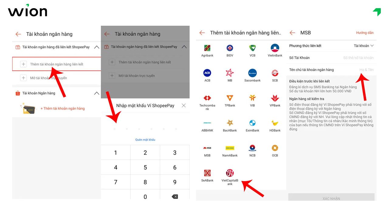Cách liên kết ngân hàng với ShopeePay