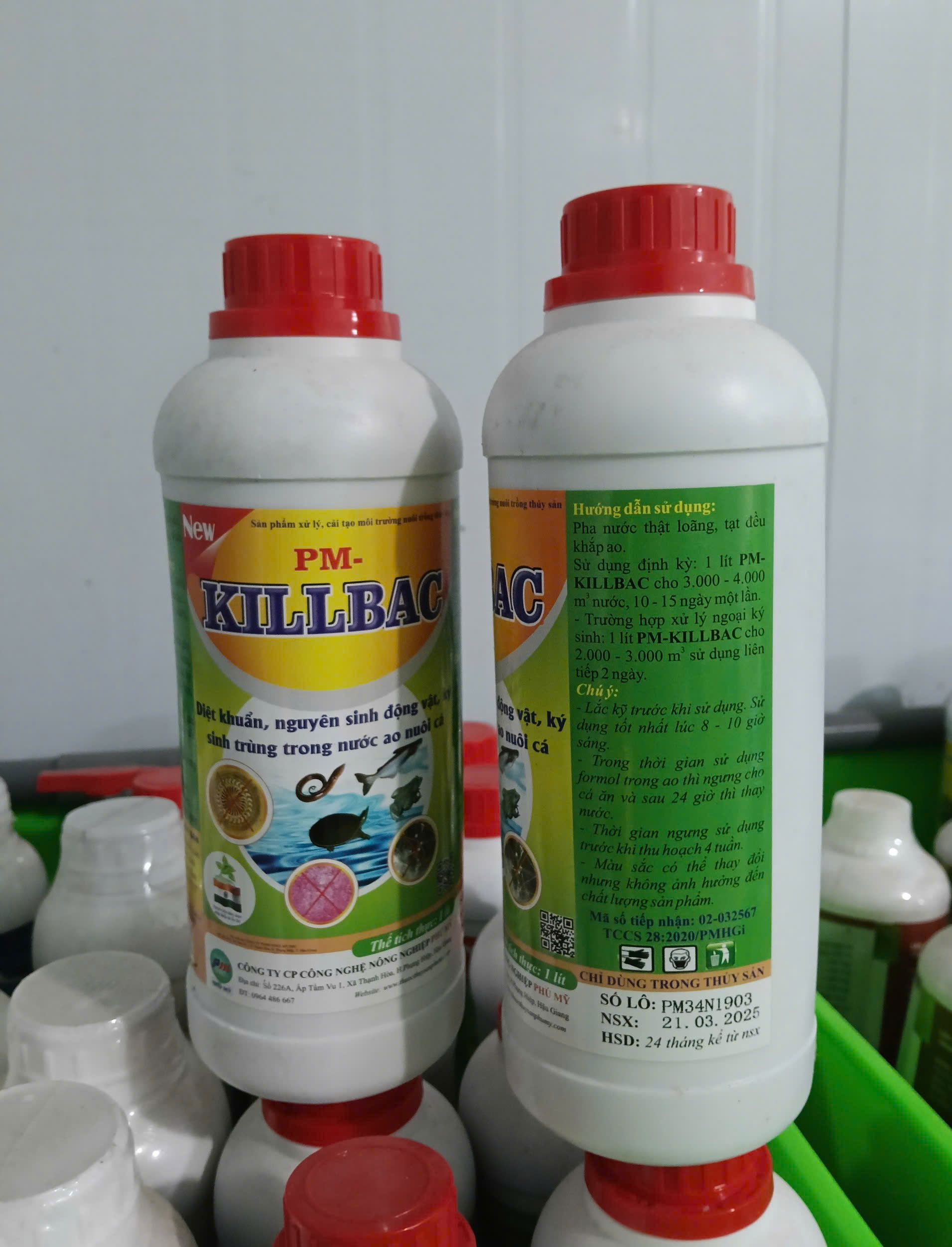 Chai PM Killbac xử lý môi trường nước thủy sản