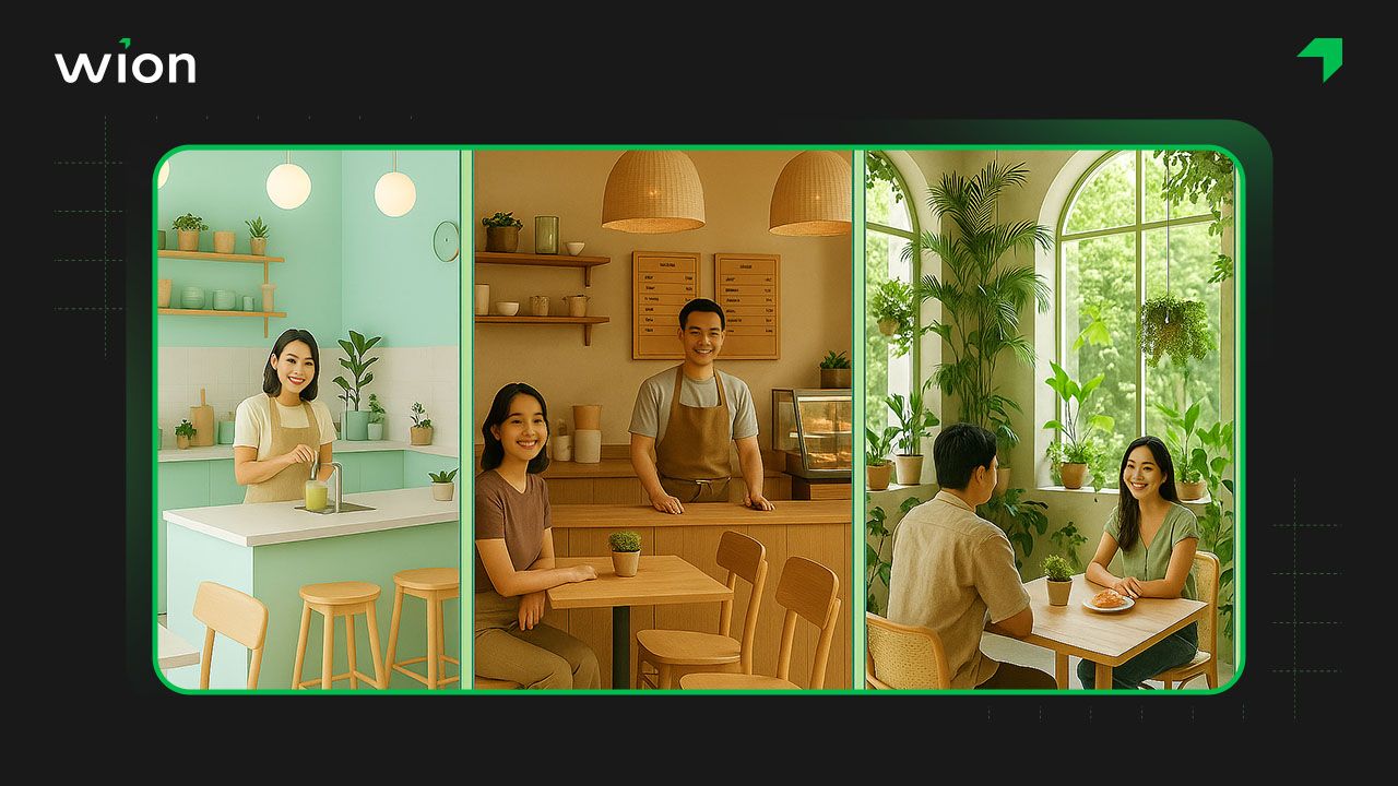 Mẫu quán ăn vặt đẹp theo màu sắc