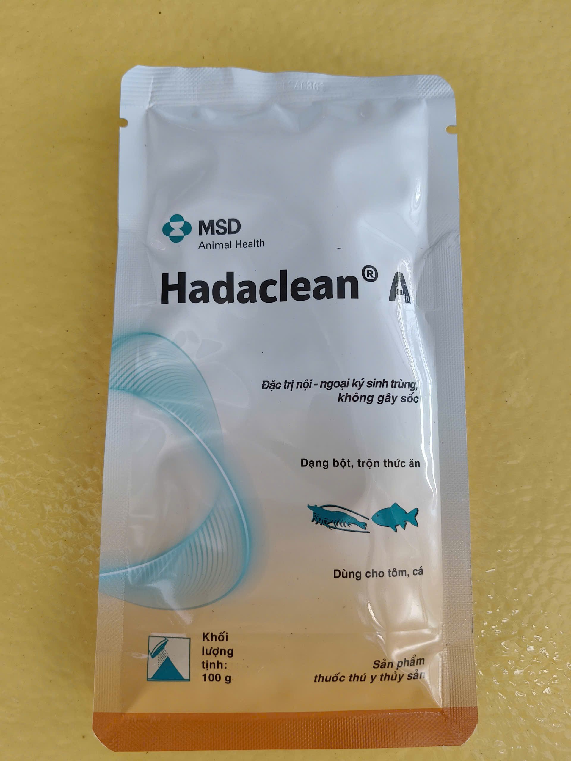 Hadaclean A 100g MSD Animal Health đặc trị nội ký sinh trùng và ngoại ký sinh trùng cho tôm cá