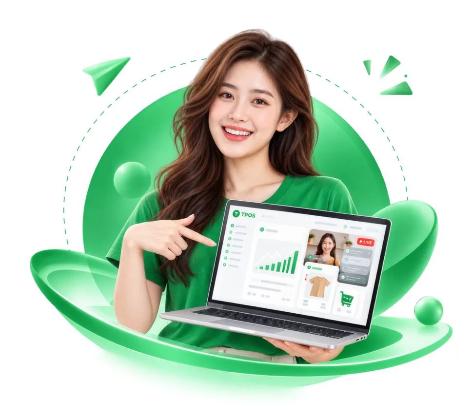 Nhà bán hàng dùng TPOS trên laptop