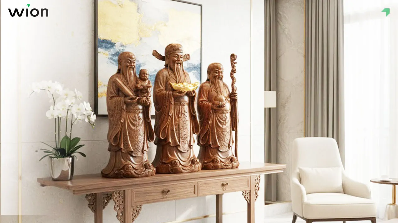 Đặt tượng Phúc Lộc Thọ ở phòng khách