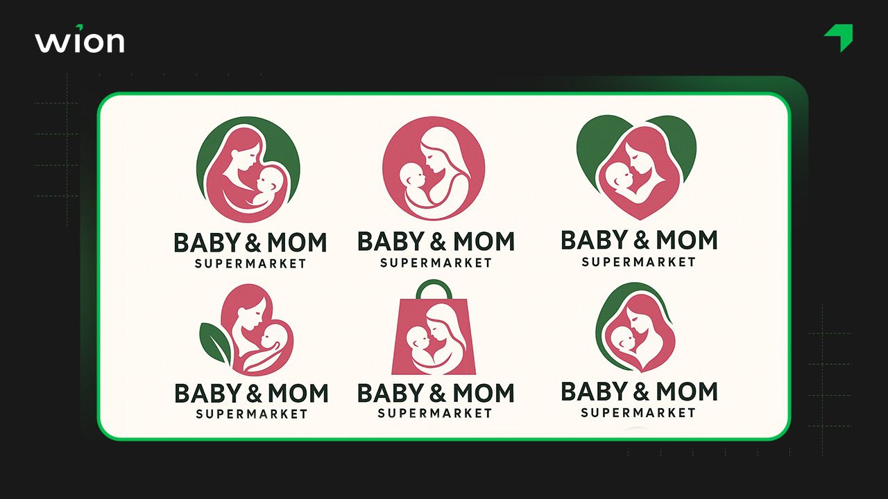 Mẫu thiết kế logo siêu thị sữa mẹ và bé