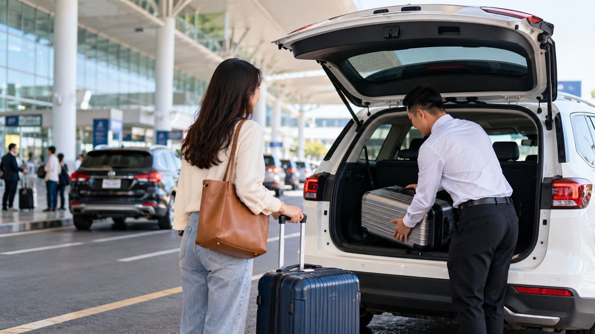 Hành khách kiểm tra thông tin chuyến bay và nhà ga Tân Sơn Nhất trước khi gặp xe đón.