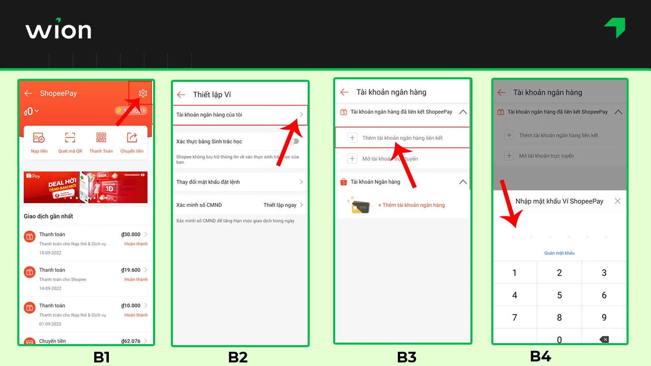 Liên kết ví ShopeePay với tài khoản ngân hàng 1