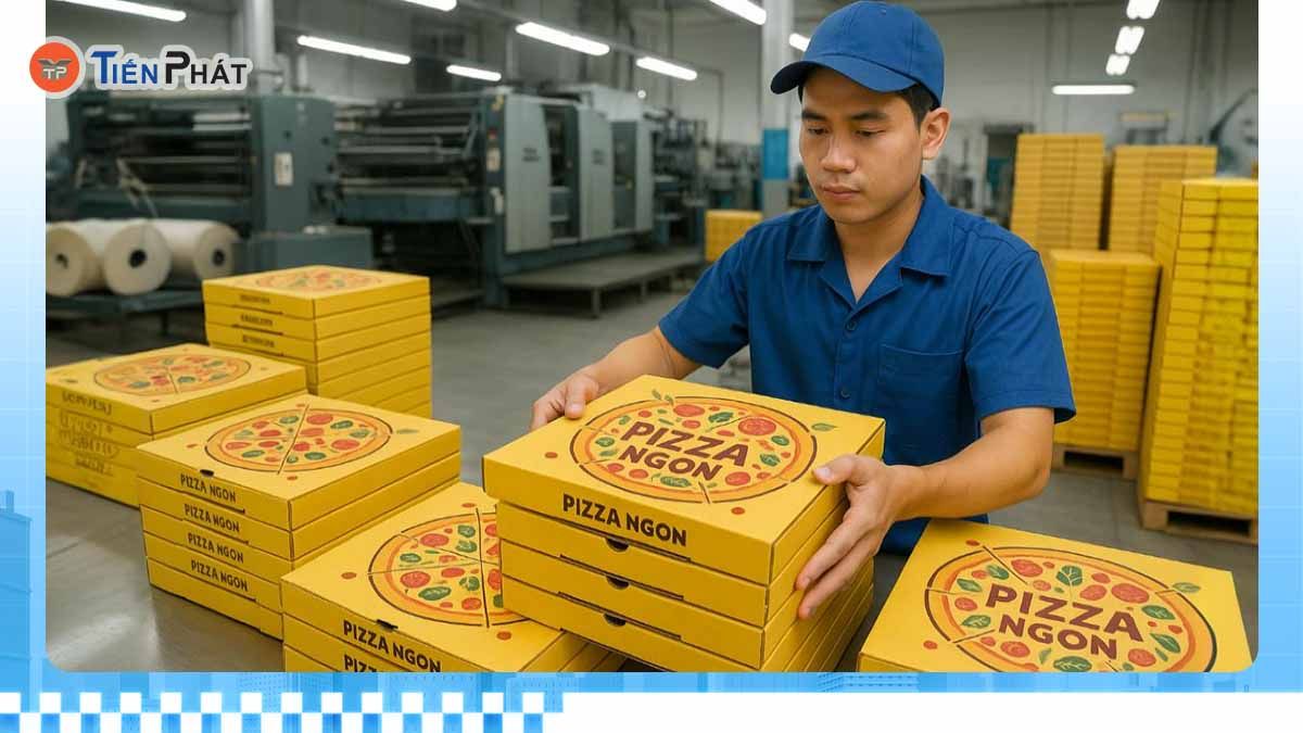 Đặt kích thước hộp pizza theo yêu cầu
