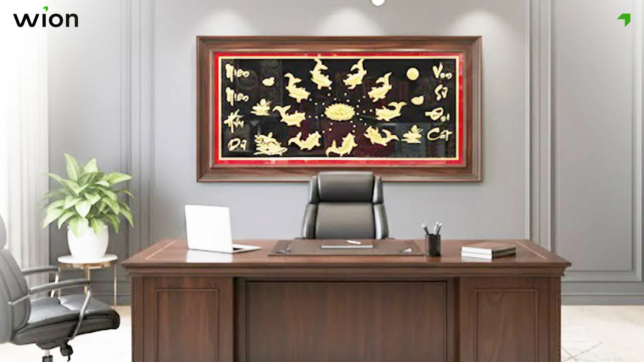 Cầu tài lộc - Chọn bố cục 9 con cá chép vàng