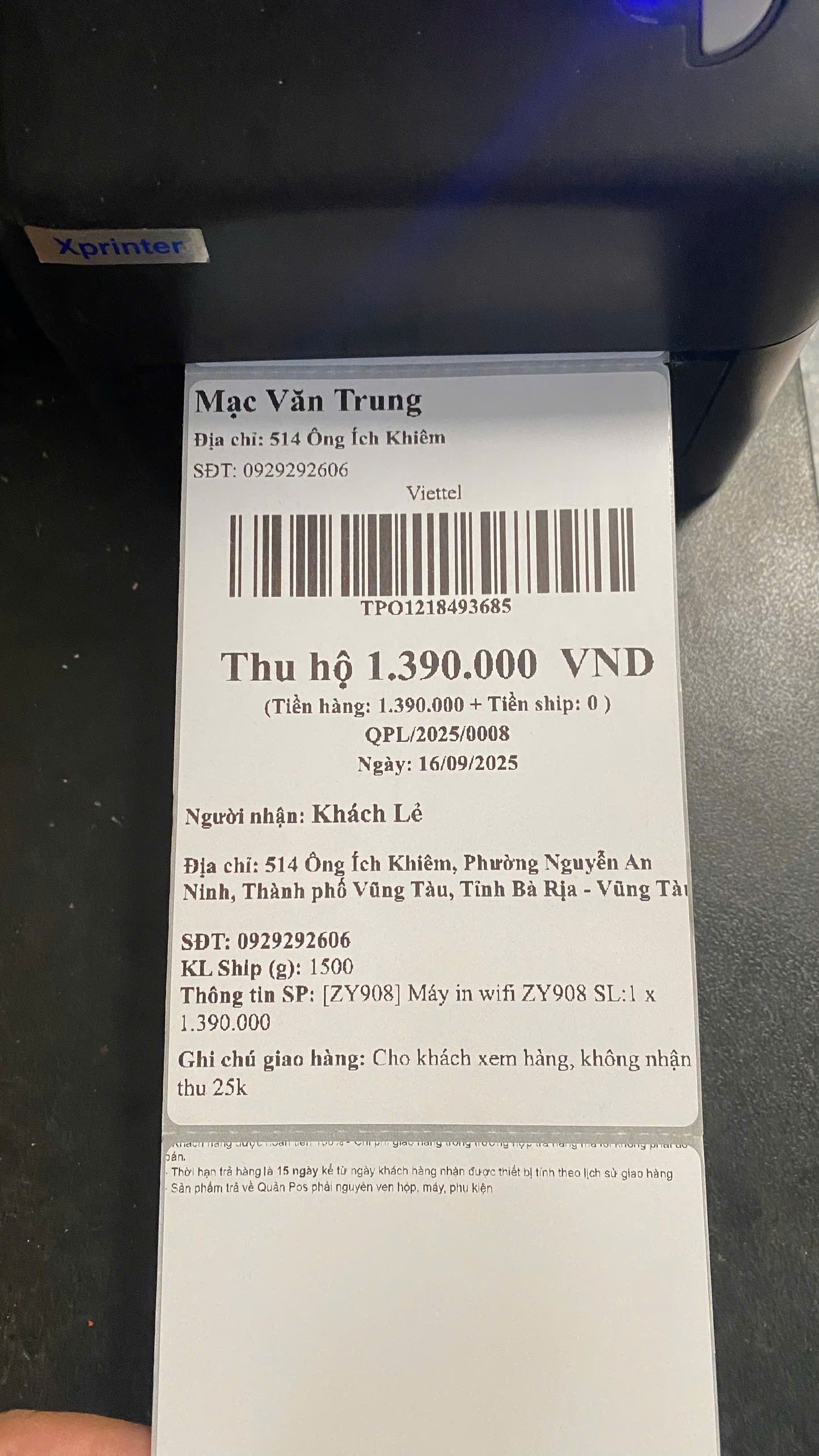 in van don giao hang