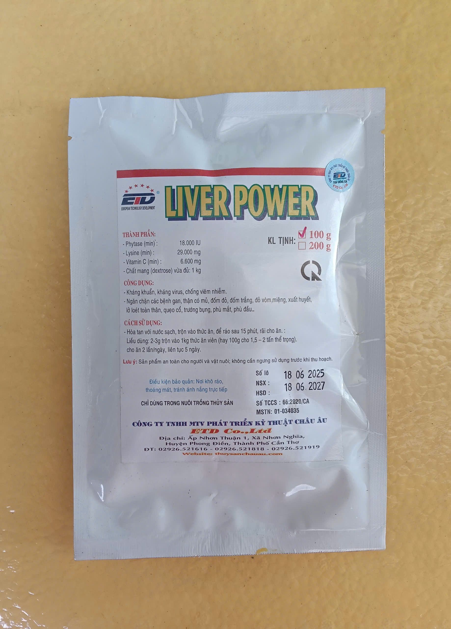Thành phần và hướng dẫn sử dụng Liver Power thủy sản