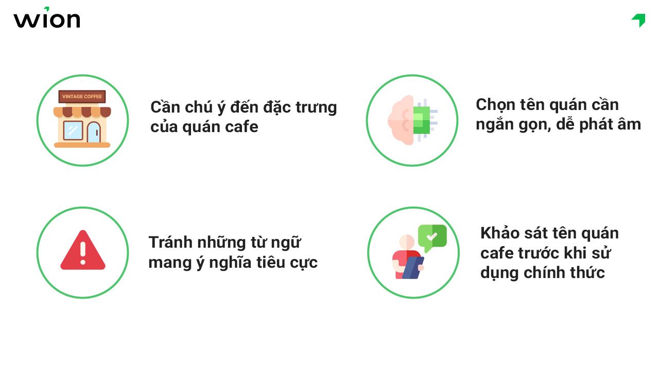 Yếu tố quan trọng khi lựa chọn đặt tên cho quán cafe