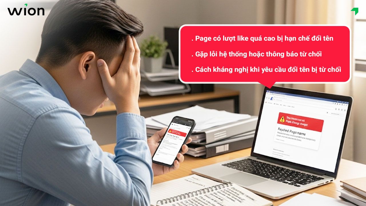 Xử lý các trường hợp không đổi được tên Fanpage