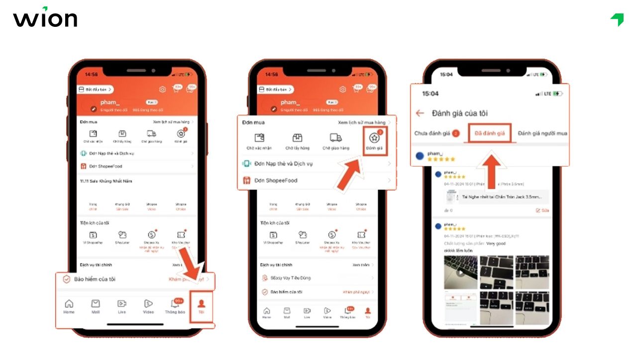 Cách sửa đánh giá trên Shopee