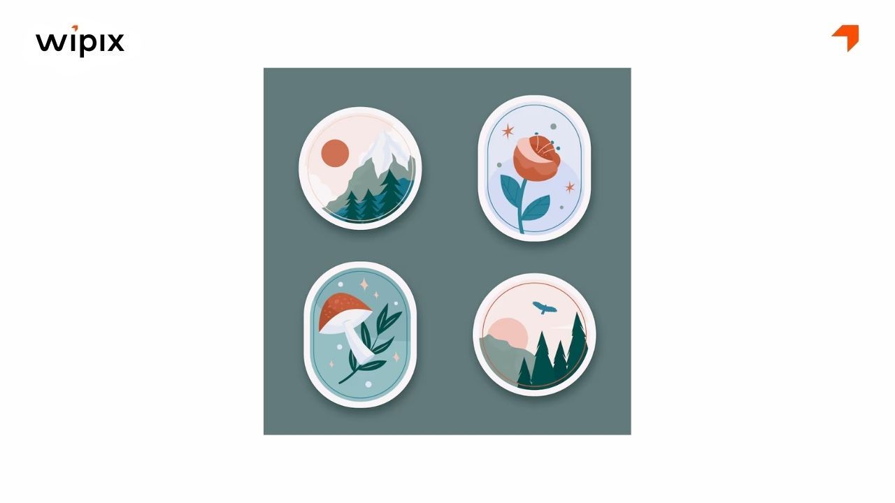 Sticker theo phong cách Flat Design