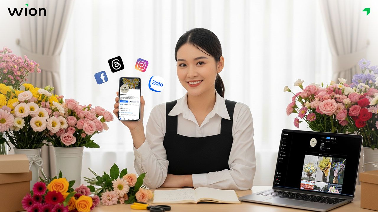 Bán hoa tươi online trên Facebook, Instagram, Thread, Zalo