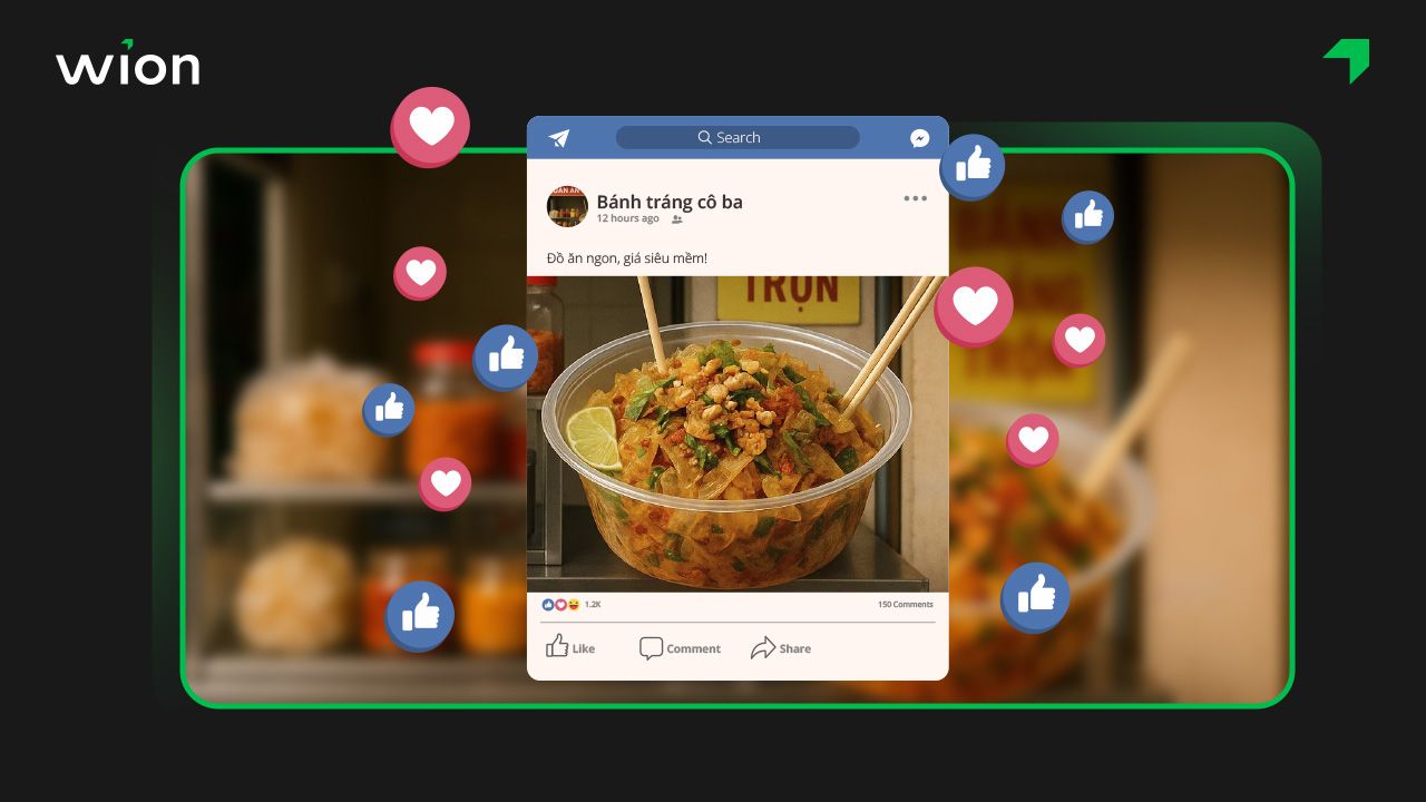 Stt đăng bán món ăn vặt online trên MXH