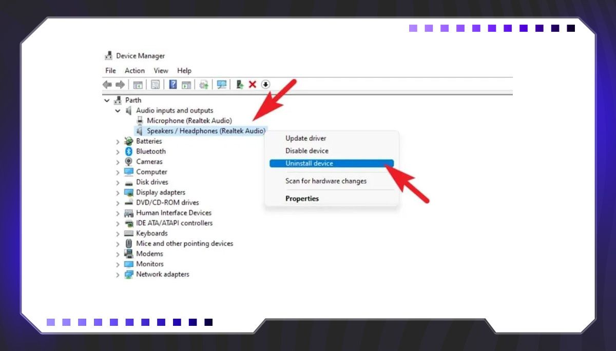 Kiểm tra thiết bị đầu ra âm thanh (Output Device)