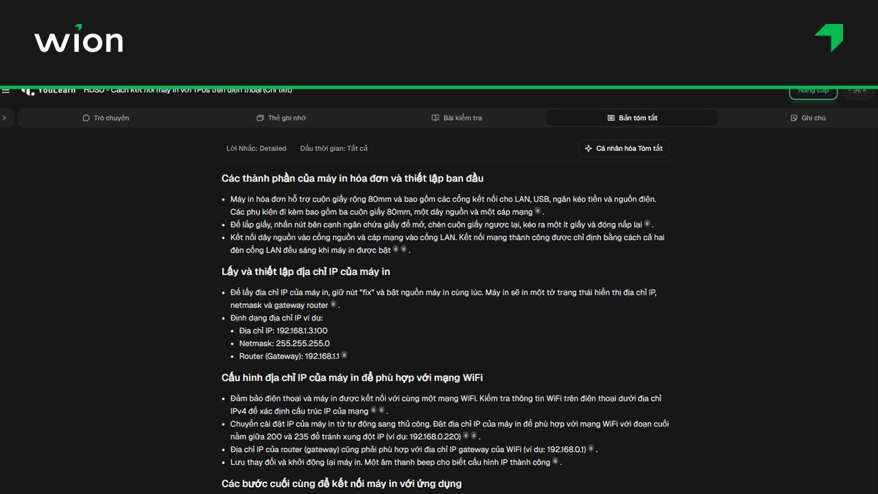 Bước 6 - Tóm tắt Video Youtube bằng YouLearn AI