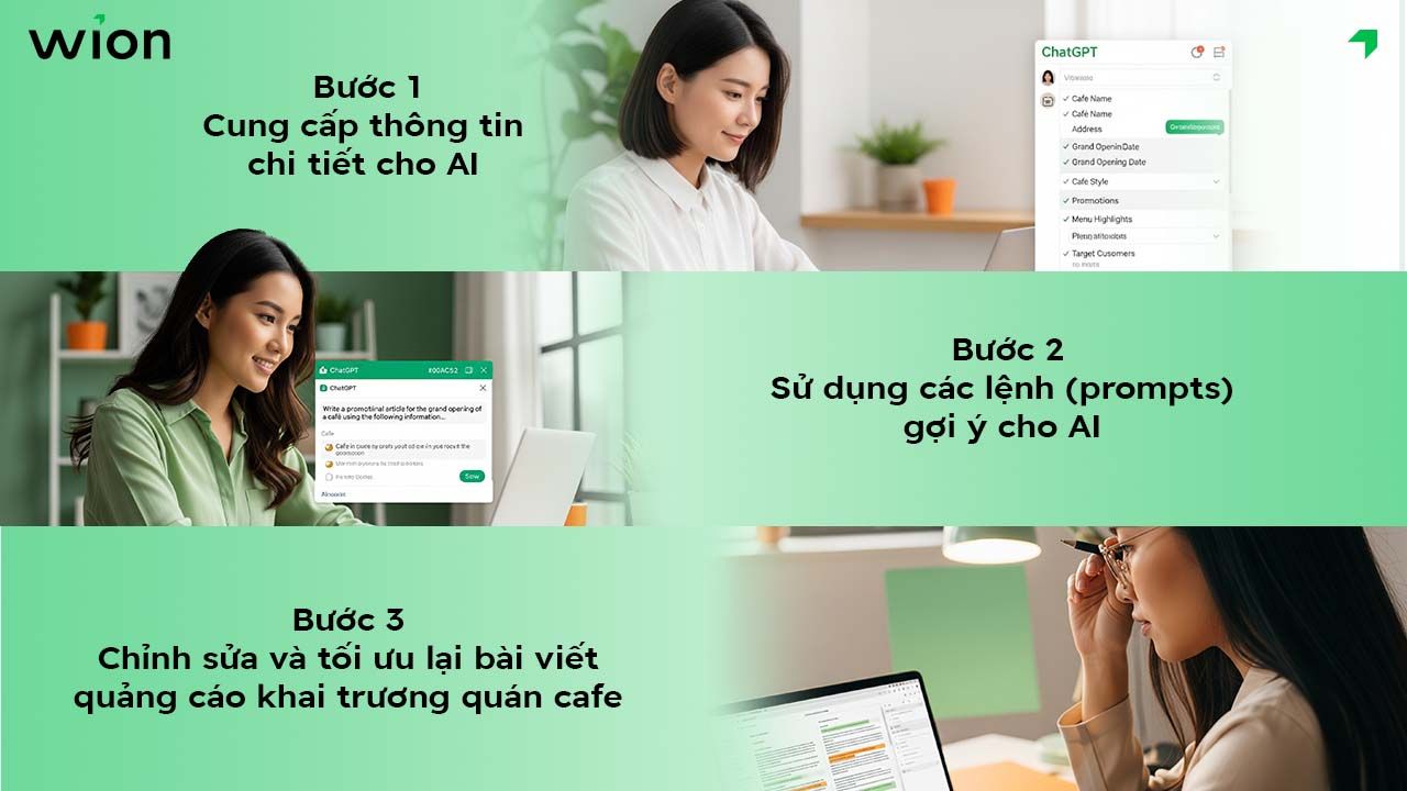 Cách xây dựng bài viết quảng cáo khai trương quán cafe bằng AI