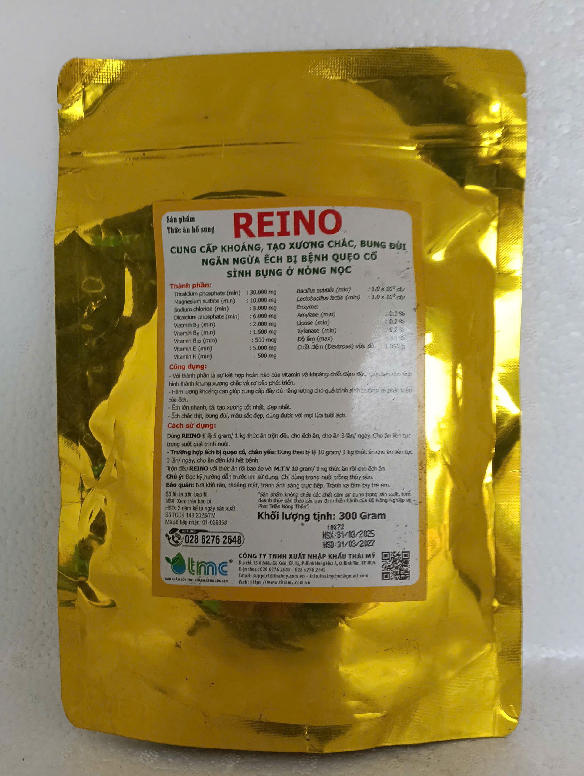 thành phần reino khoáng vitamin enzyme cho ếch nuôi