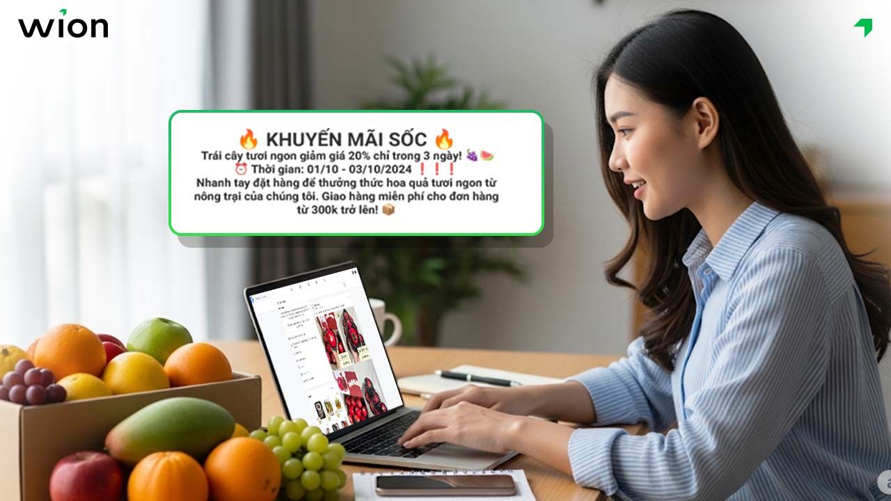 Mẫu content bán trái cây cập nhật các chương trình khuyến mãi