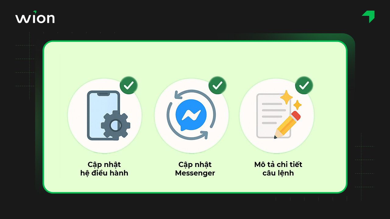 Lưu ý khi tạo chủ đề AI giao diện chat Messenger
