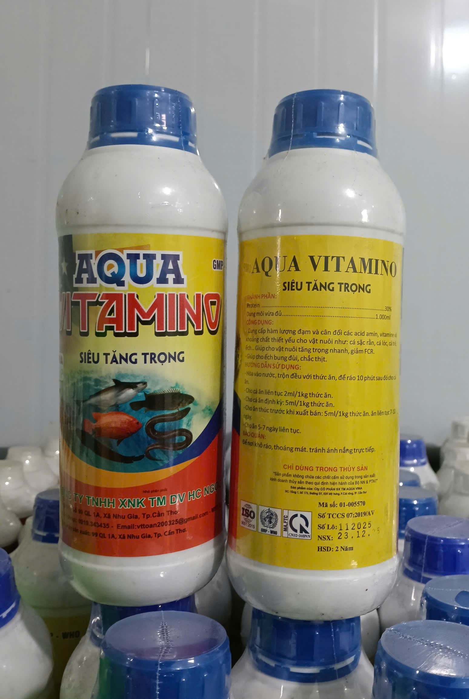 chai aqua vitamino bổ sung vitamin acid amin cho thủy sản