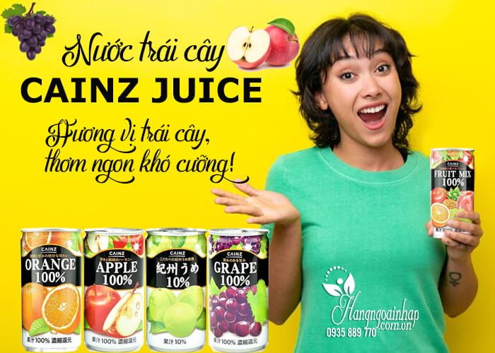 Nước trái cây Cainz Juice 100% của Nhật Bản thùng 30 lon&nbsp; 6