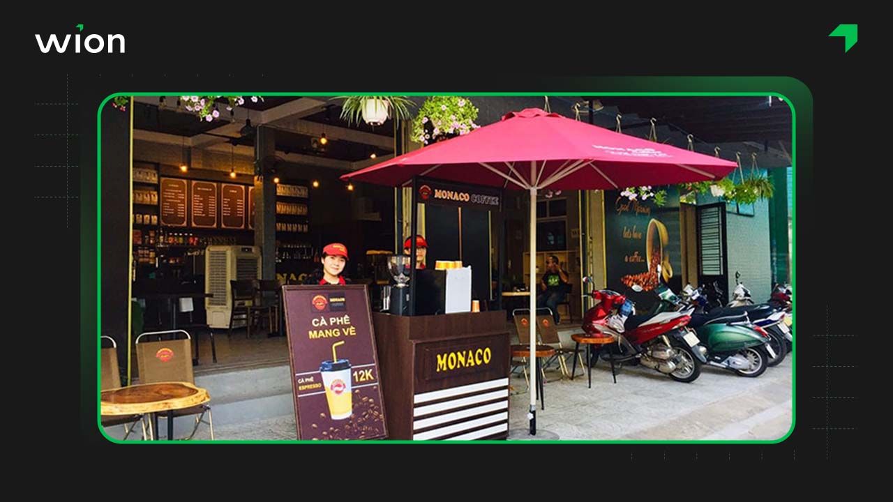 Monaco thương hiệu nhượng quyền xe cà phê mang đi