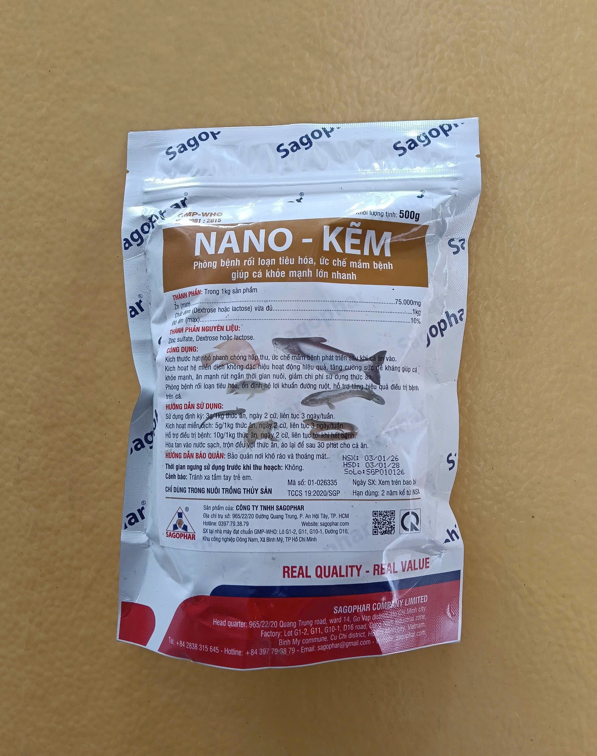 Nano Kẽm thủy sản tăng đề kháng phòng bệnh đường ruột cho tôm cá
