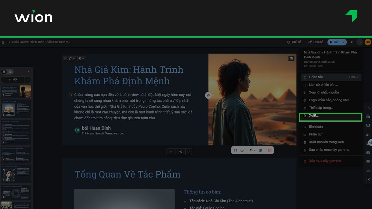 Bước 9 - Tạo Powerpoint bằng Gamma