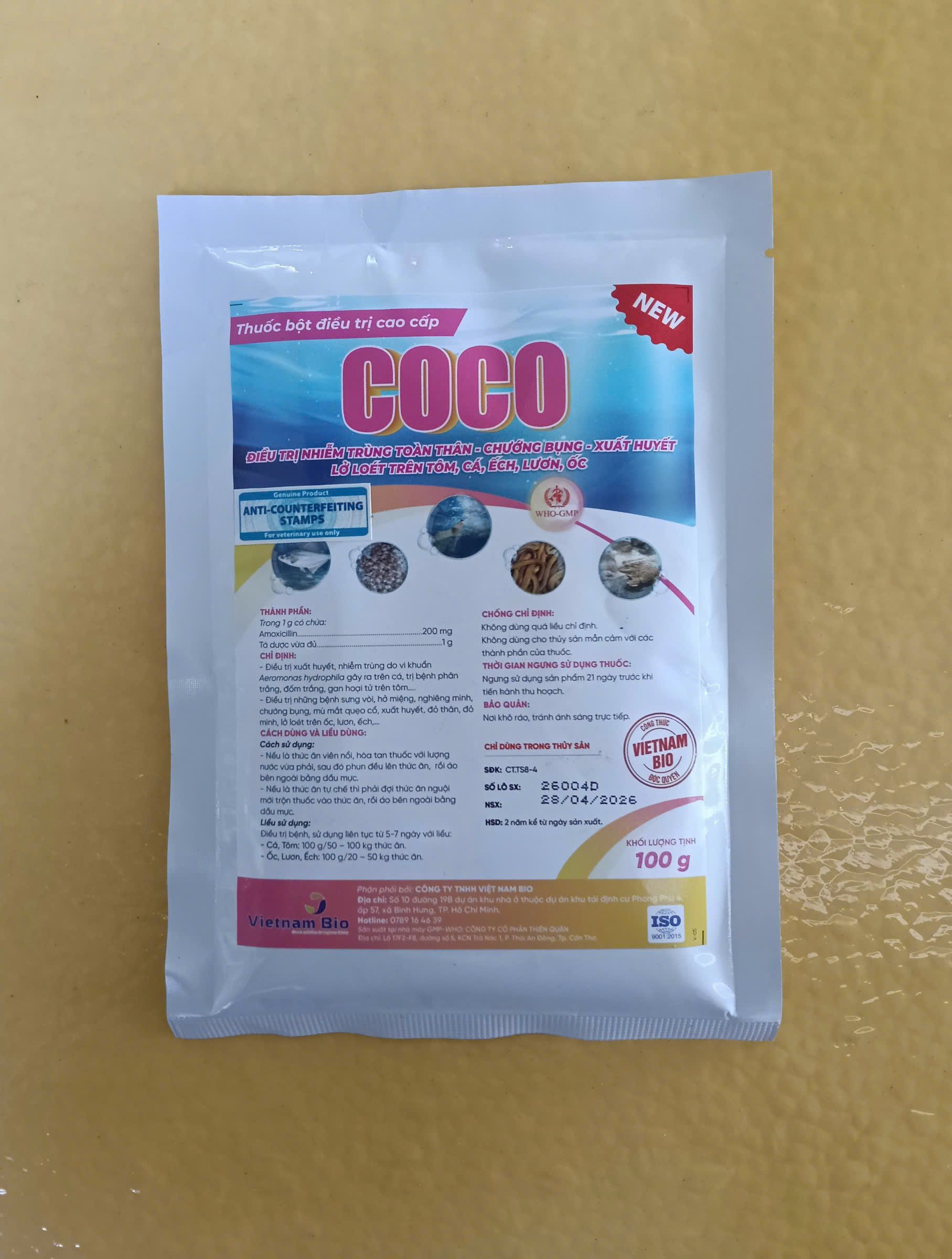 COCO thuốc thủy sản amoxicillin 100g Vietnam Bio