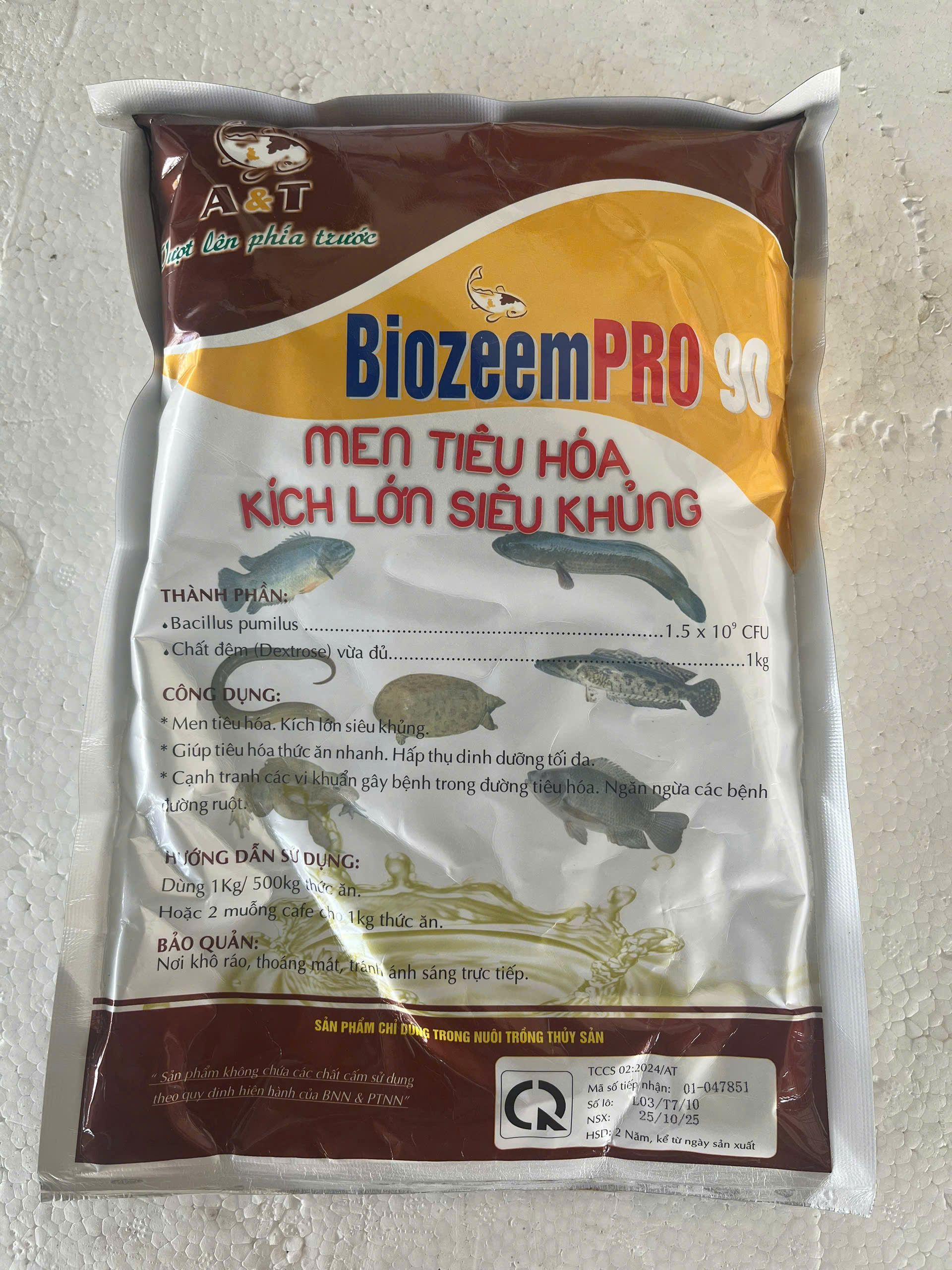Thành phần và hướng dẫn sử dụng Biozeem PRO 90 thủy sản