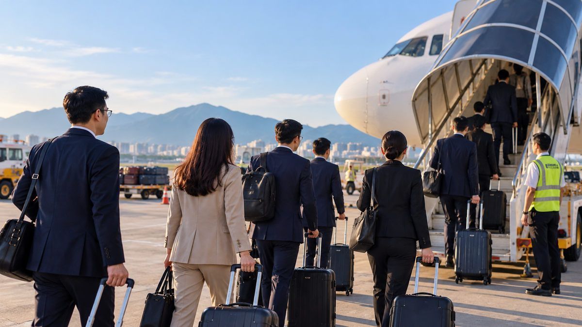 Xe đón đoàn công tác cùng vali tại khu vực trả khách sân bay Đà Nẵng