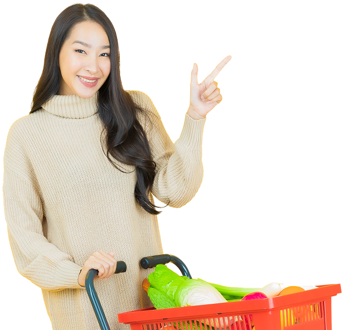 portrait-beautiful-young-asian-woman-smiles-with-grocery-basket-from-supermarket-yellow-wall 1