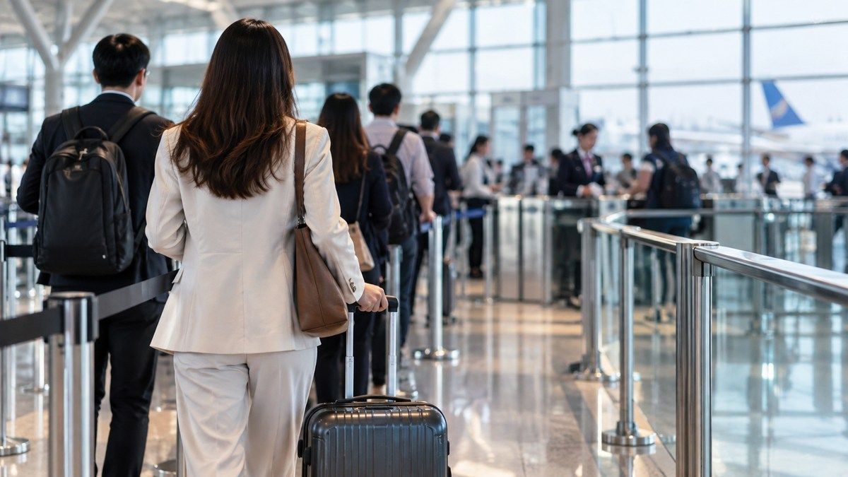 Nhân viên kiểm tra thông tin chuyến bay trước khi sắp xếp Fast Track
