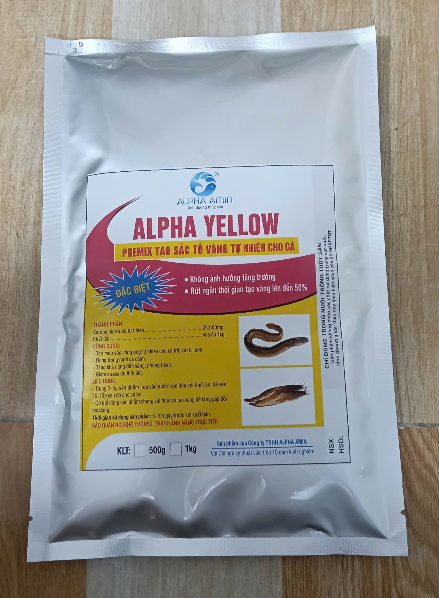 ALPHA YELLOW premix tạo sắc tố vàng tự nhiên cho cá