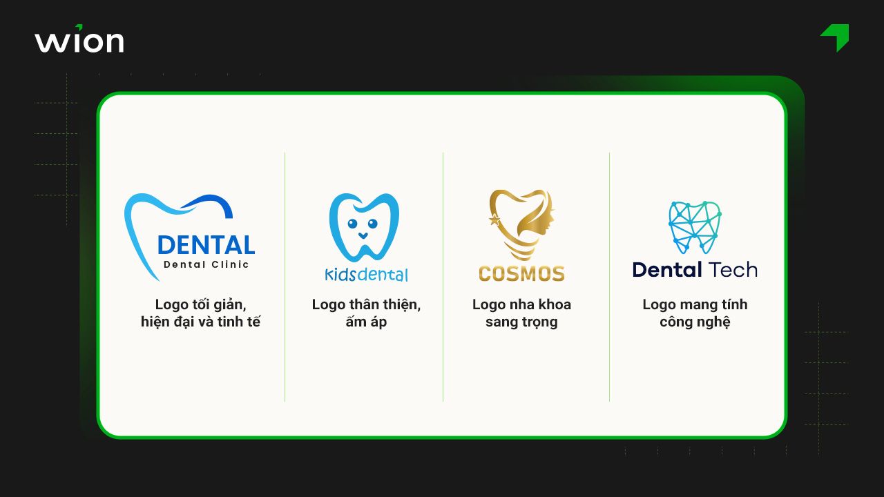 Mẫu logo nha khoa đẹp theo phong cách đa dạng