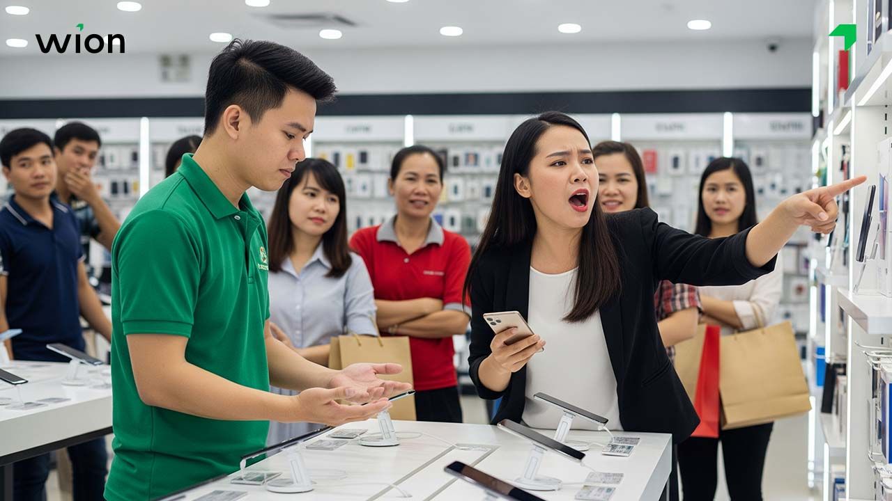 Khách hàng chê sản phẩm trước nhiều người