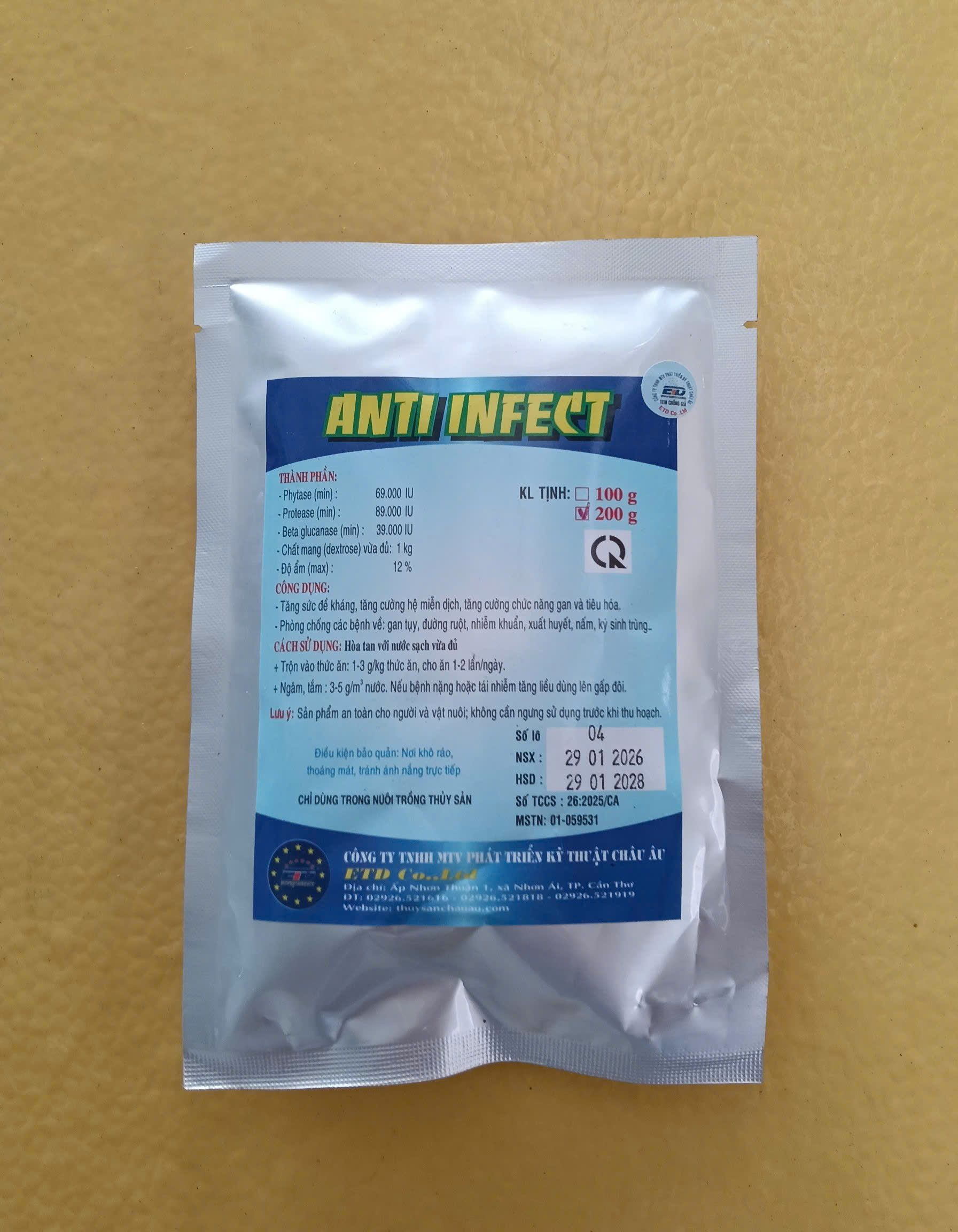 Thành phần công dụng và cách dùng Anti Infect thủy sản