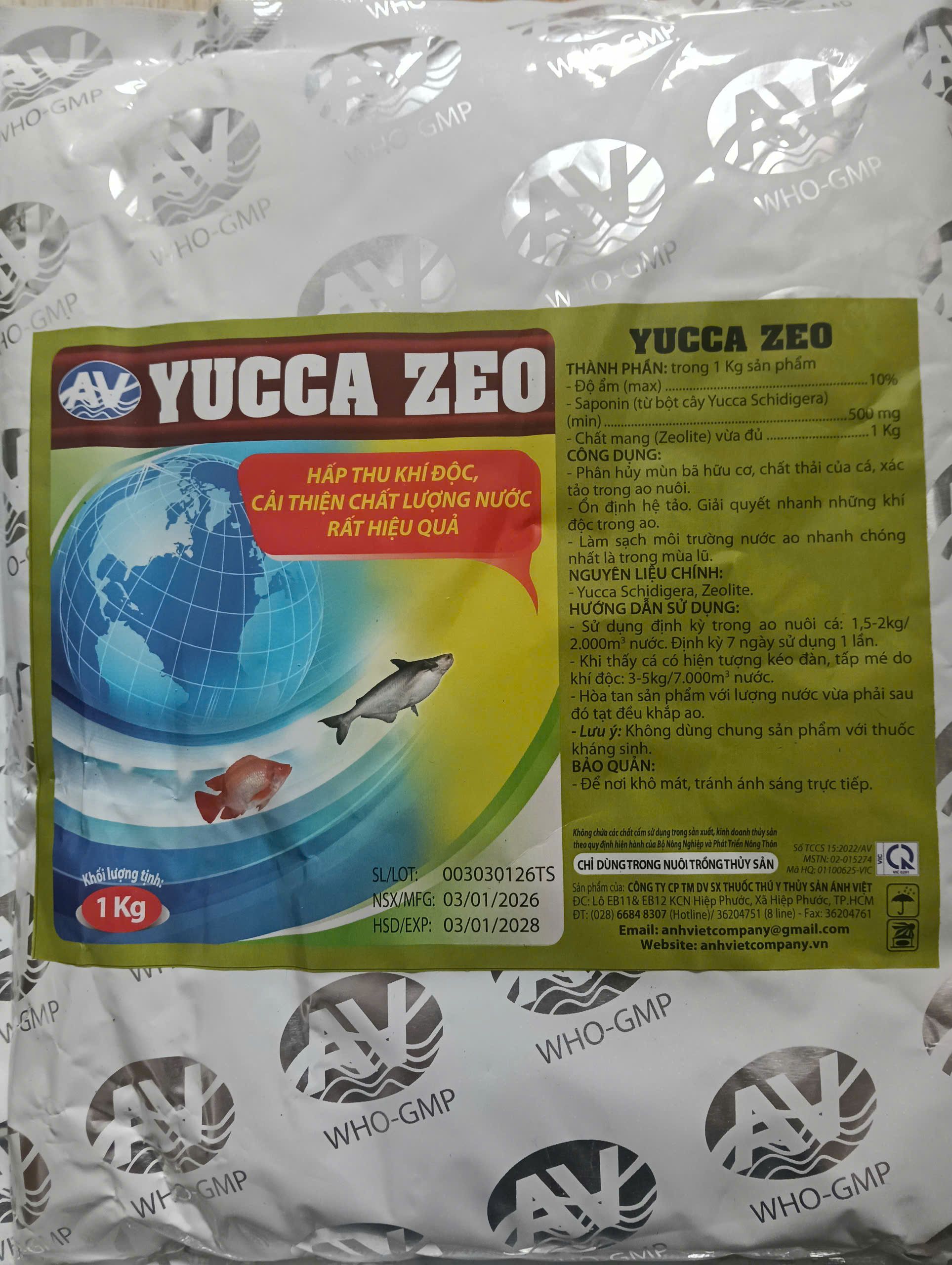 Yucca Zeo hấp thụ khí độc NH₃, H₂S cải thiện chất lượng nước