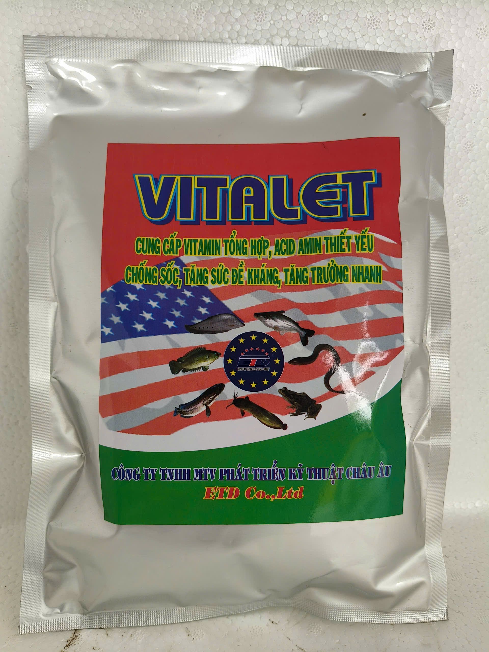 Vitalet 1kg bổ sung vitamin tổng hợp acid amin thiết yếu cho tôm cá thủy sản