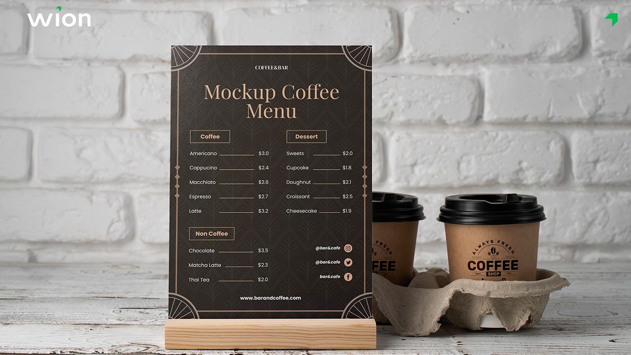 Các mẫu menu cà phê đẹp phong cách sang trọng