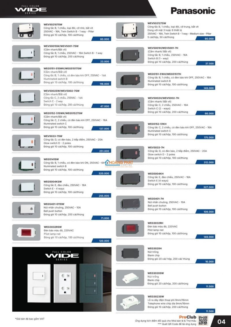 Catalogues thiết bị điện Panasonic mới nhất 2026