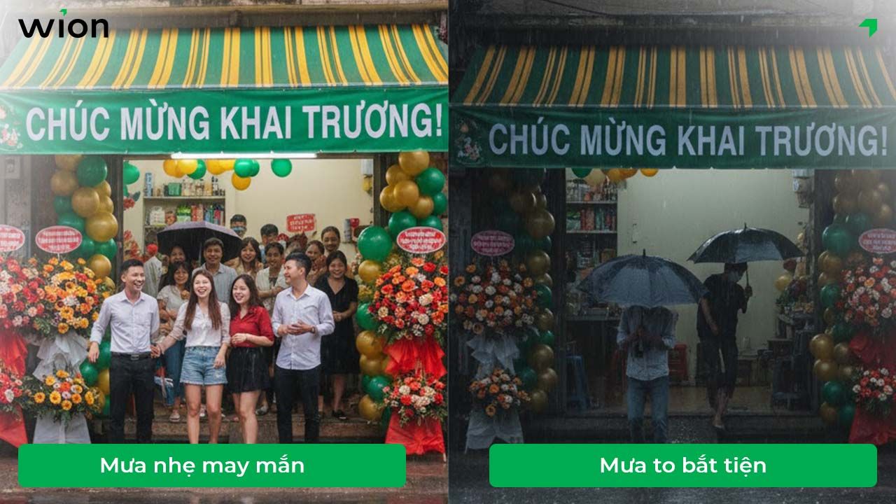 Trời mưa có phải điềm tốt khi khai trương?