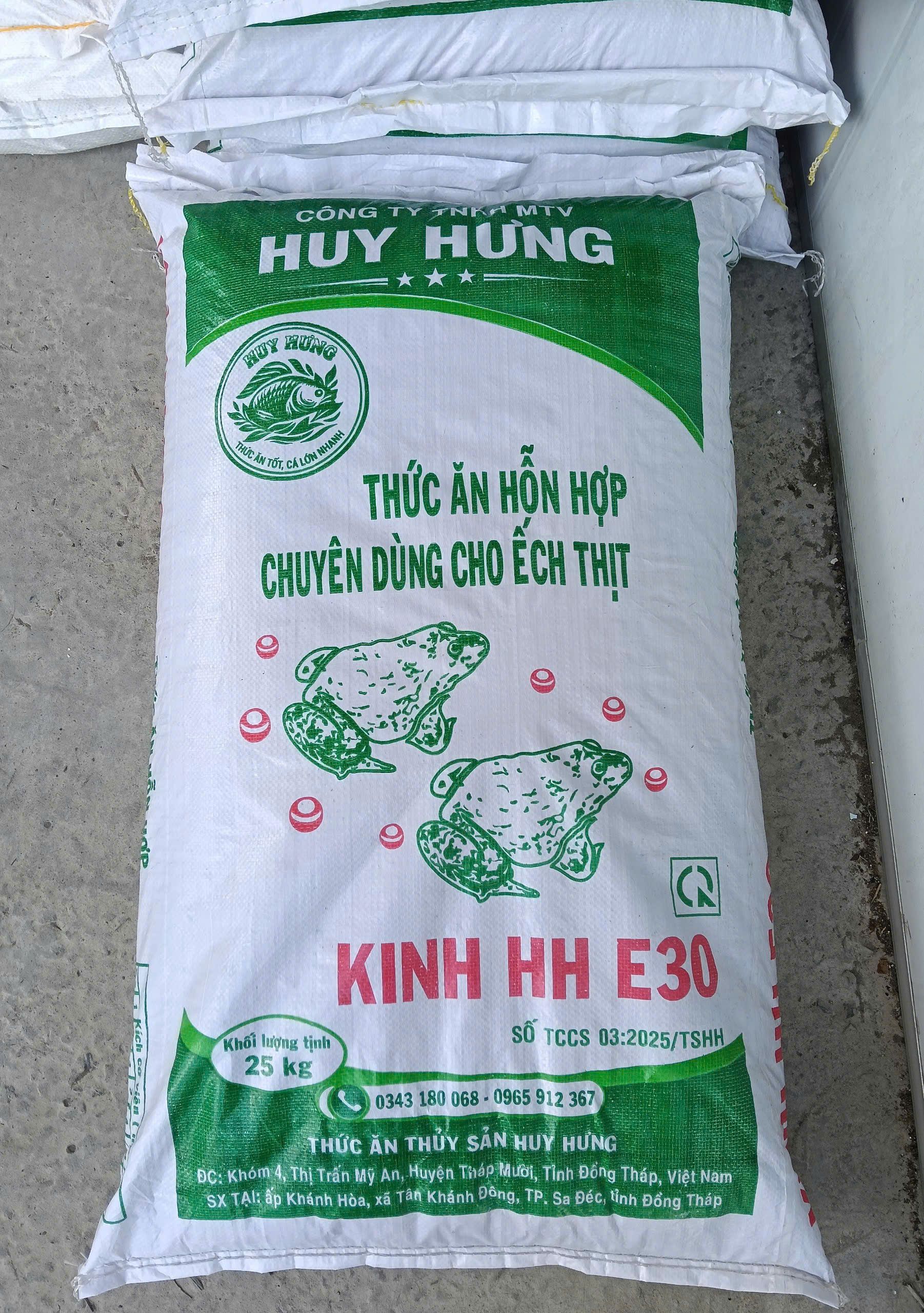 Thức ăn ếch Huy ng KINH HH E30 bao 25kg chính hãng