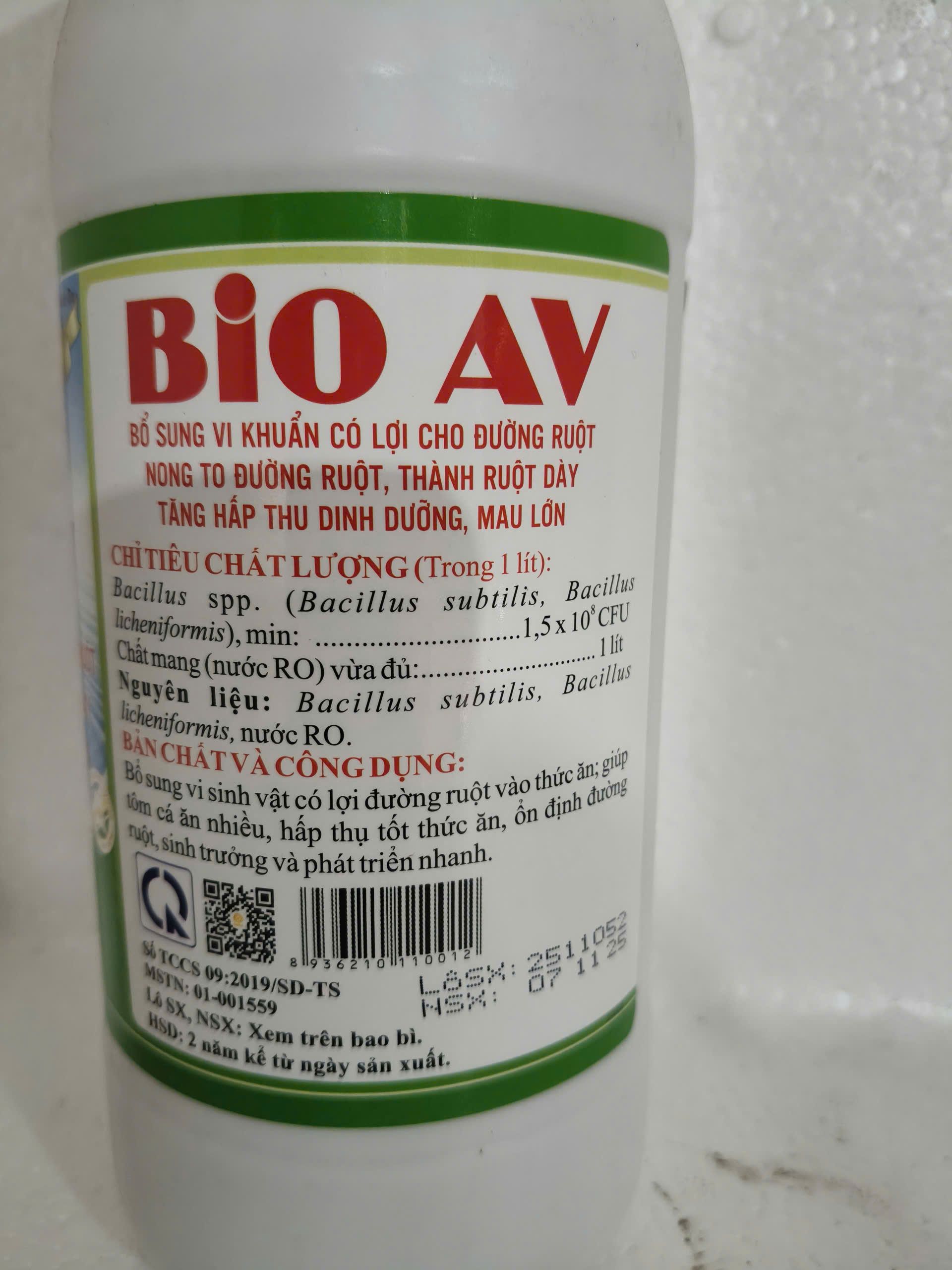 Bio AV vi sinh sống bổ sung lợi khuẩn Bacillus subtilis Bacillus licheniformis cho đường ruột cá lươn ếch ba ba