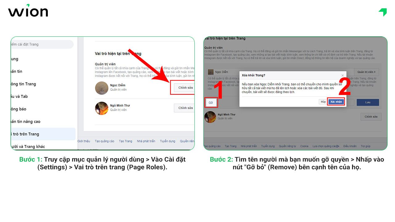 Cách gỡ bỏ một người quản lý Fanpage ra khỏi danh sách