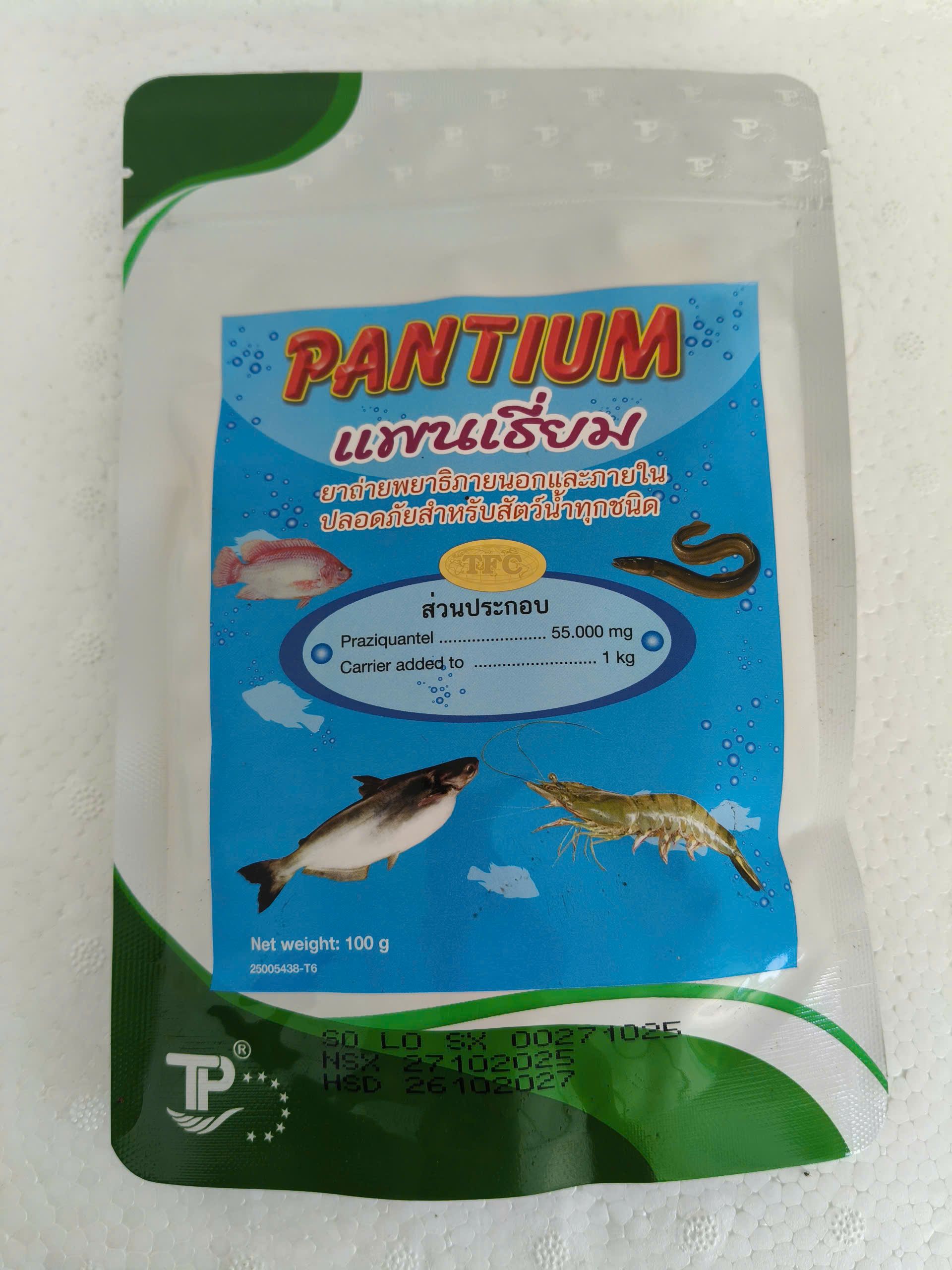 Pantium thuốc xổ nội ngoại ký sinh trùng cho cá tôm lươn ếch 100g